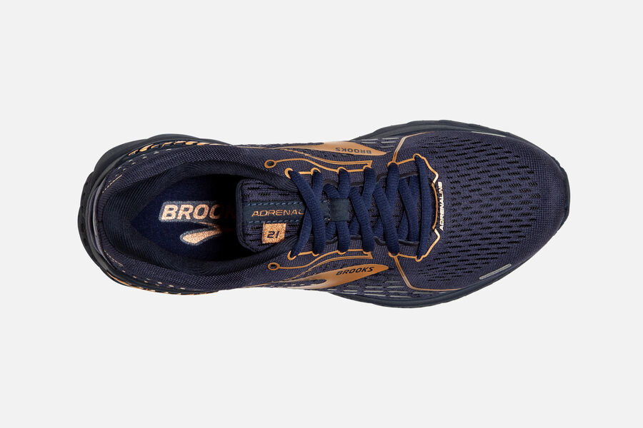 Brooks Israel Adrenaline GTS 21 Road Running Shoes Womens - Black/Gold - TPM-790642